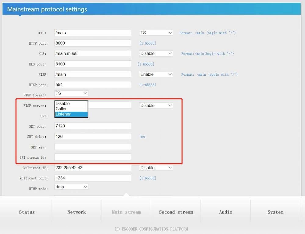 How to Set SRT Protocol How to Set SRT Protocol