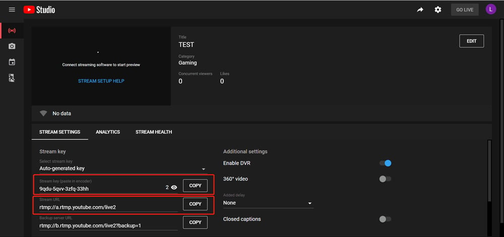 Find your Stream settings, check it as bellow Find your Stream settings, check it as bellow