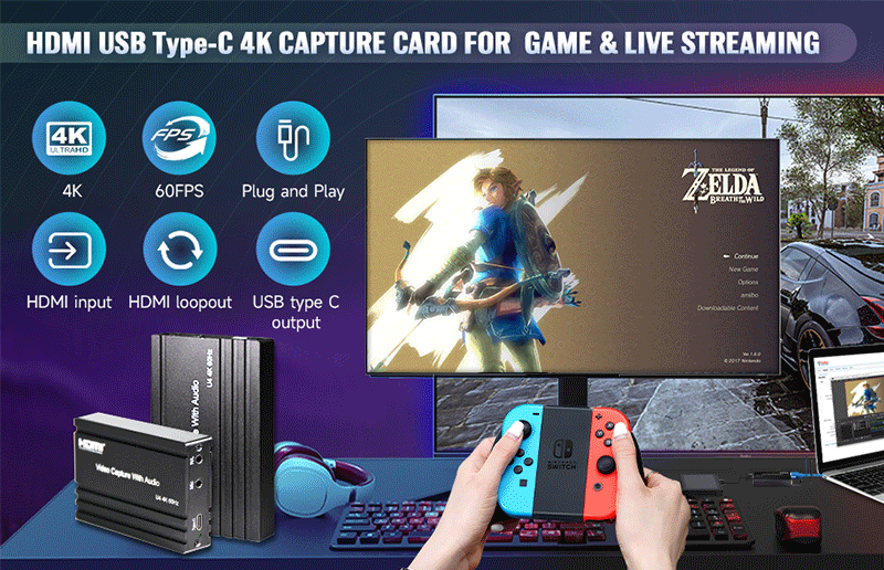 <span style="color:#333333;"><span style="font-size:24px;"><strong>4K@60 HDMI to Type-c Capture Card With Audio</strong></span></span>