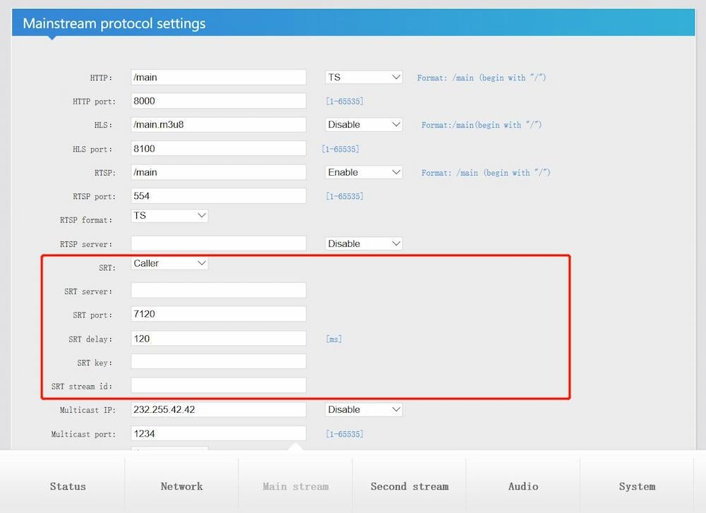 How to Set SRT Protocol How to Set SRT Protocol