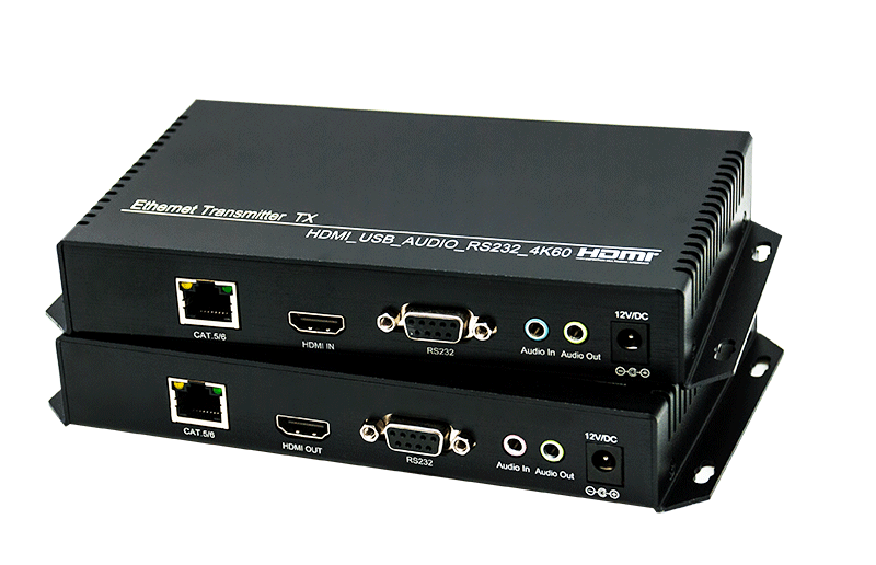 <span style="color:#333333;"><strong><span style="font-size:24px;">4K60 HDMI + USB2.0 Extender Over Cat5e/6</span></strong></span>
