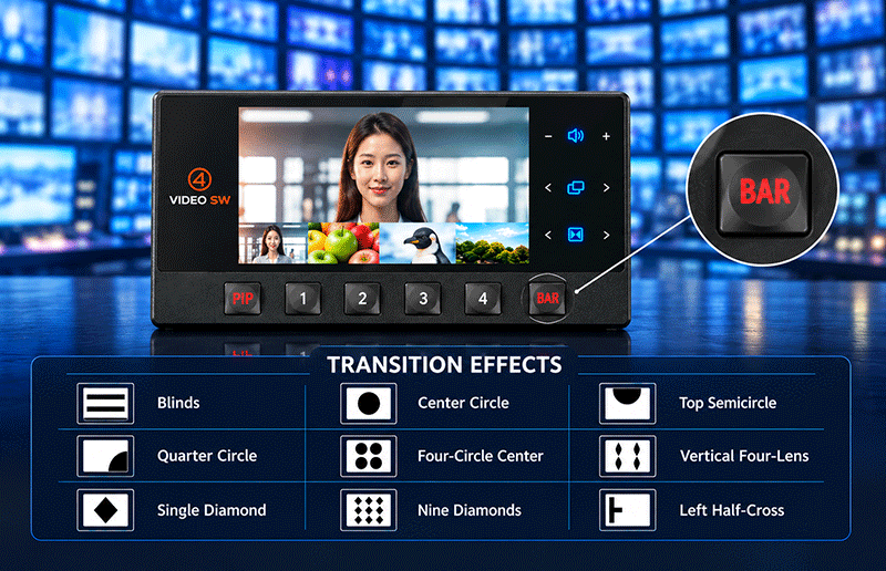 <span style="color:#333333;"><span style="font-size:26px;"><strong>Working Mode 2: Professional Transition Effects</strong></span></span>